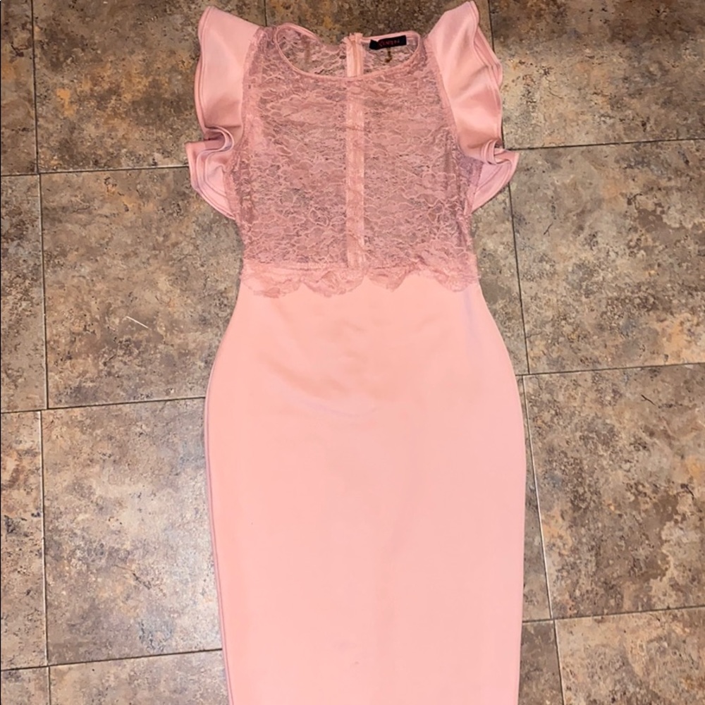 Pink half lace dress size small - Picture 2 of 4